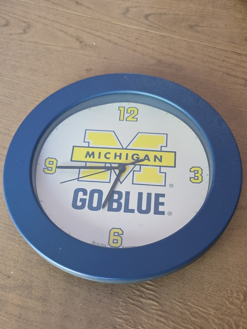 Michigan Go Blue Wall Clock - Blue and Yellow